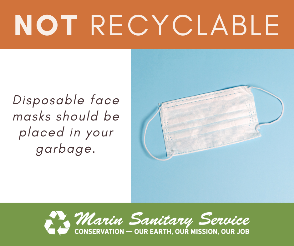 PPE Disposable Masks Go In Garbage NOT RECYCLING