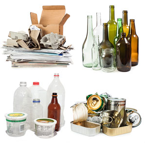 Image of paper and container recyclable materials