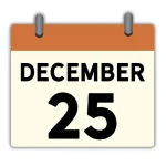 Calendar icon for December 25