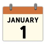 Calendar icon for January 1