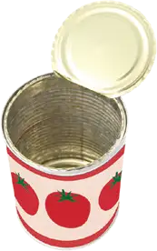 A food can open, clean and dry for recycling