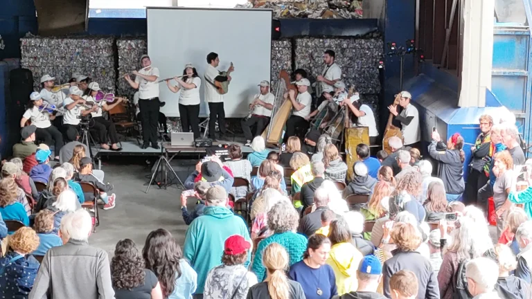 Audience listens to Recycled Orchestra at MSS CAD 25