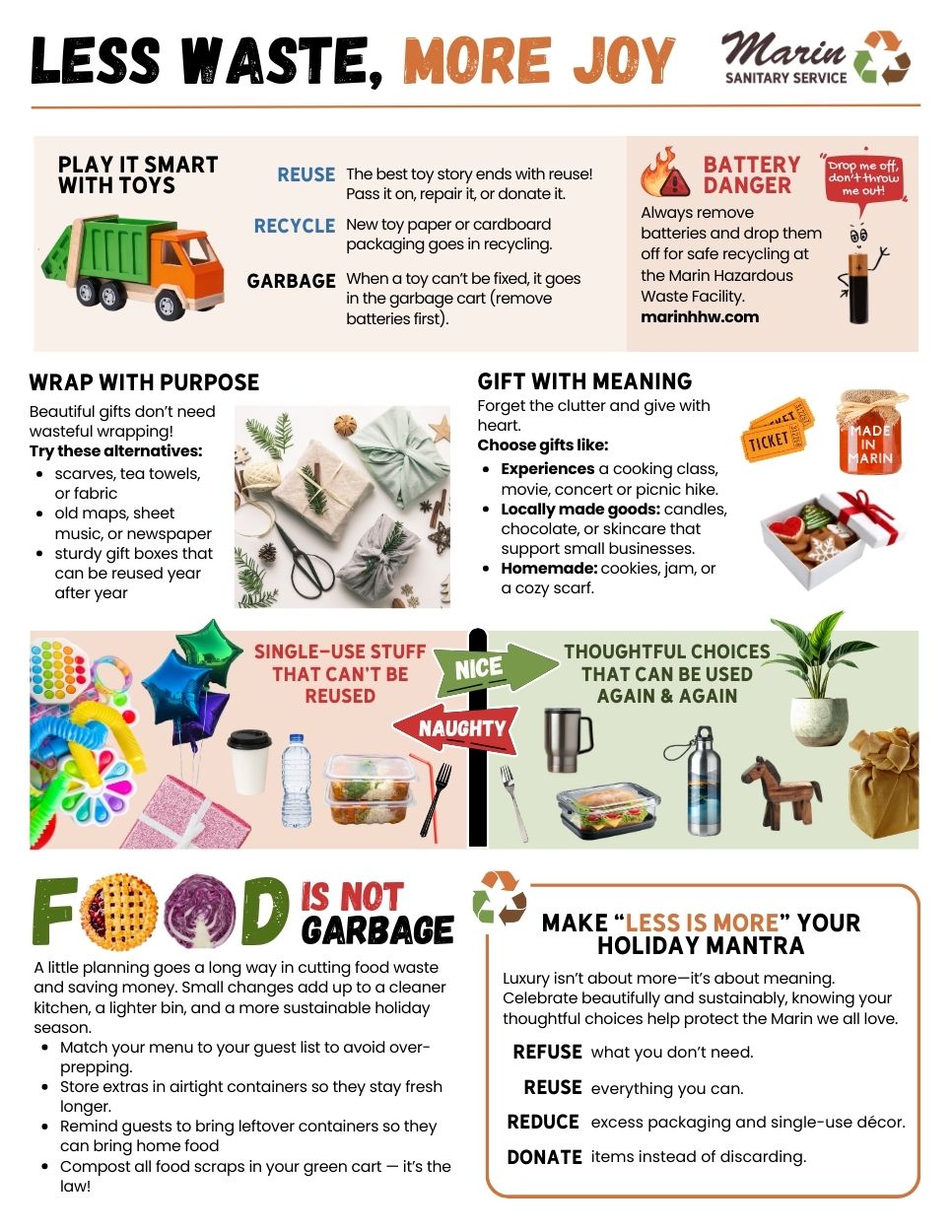 MSS 2025 Holiday Information Flyer "Less Waste, More Joy" Page 2