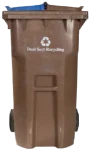 A MSS residential recycling cart with the lids closed